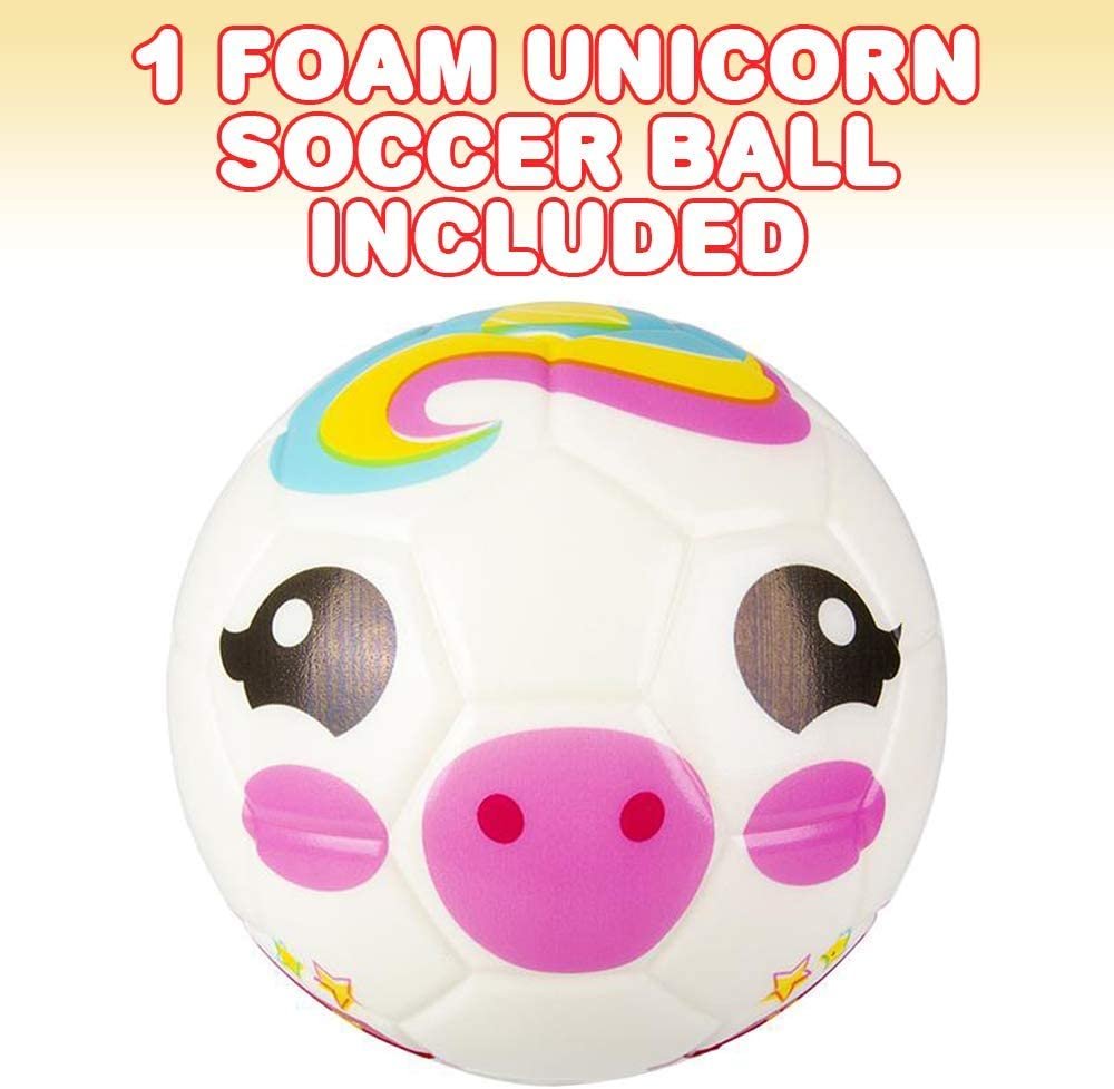 ArtCreativity Foam Unicorn Soccer Ball for Kids, 6 Inch Slow Rising Foam Ball, Cute Unicorn Gifts for Girls and Boys, Indoor and Outdoor Fun, Great Birthday Gift for Children