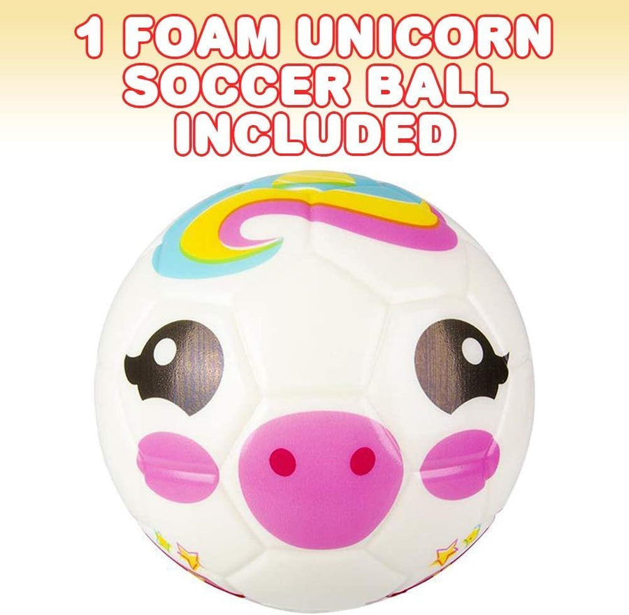 Foam Unicorn Soccer Ball for Kids, 6" Slow Rising Foam Ball, Cute Unicorn Gifts for Girls and Boys, Indoor and Outdoor Fun, Great Birthday Gift for Children