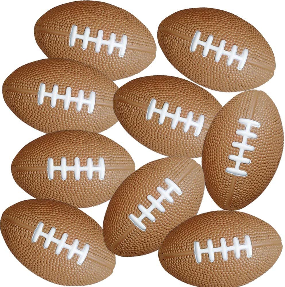 Football Stress Relief Foam Balls for Kids, Set of 12, Sports Squeezable Anxiety Relief Balls, Idea, Party Favors, Goodie Bag Fillers for Boys and Girls