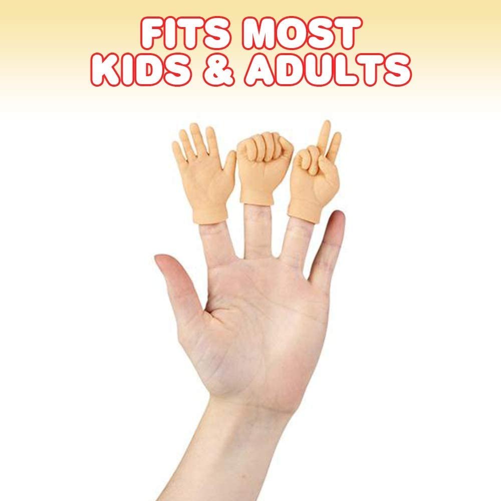 Hand Finger Puppets, Set of 12, Soft Realistic Feeling Finger Puppets, Comfortable Silicone Rock Paper Scissors Game, Fun Prank Toys and Gag Gifts, Goodie Bag Fillers for Boys and Girls