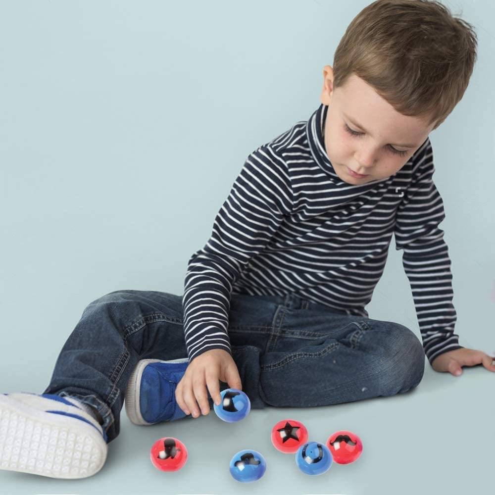 Marble Rubber Poppers for Kids, Pack of 12, Pop-Up Half Ball Toys