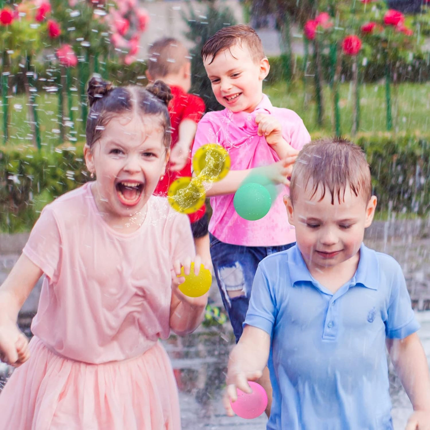 Reusable Water Balloons for Kids, Set of 6 Self Sealing Water Splash Balls & Mesh Carry Bag, Silicone Water Balloons with Magnetic Closure, Summer Pool Water Games for Kids & Adults