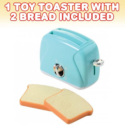 ArtCreativity Toy Toaster for Kids, Pop-Up Toaster Toy with 2 Play Bread Pieces, Kids Play Kitchen Accessory with Working Dial Timer, Kitchen Pretend Play Toys for Boys and Girls