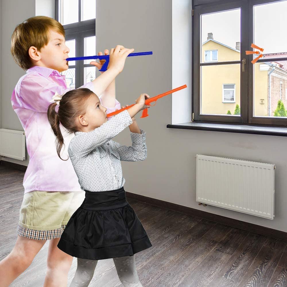 ArtCreativity Ninja Blow Dart Shooter, Set of 24 Blasters with 4 Dart Shooters, Ninja Toy Weapons for Kids, Fun Halloween Costume Accessories, Best Ninja Birthday Party Favors, Goodie Bag Fillers