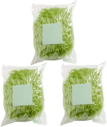 ArtCreativity Green Easter Grass Basket Filler, Set of 3 Bundles, Cellophane Easter Basket Stuffing, Bright and Colorful Gift Box Fill, Quality Shredded Filler for Gift Baskets, 5.25oz