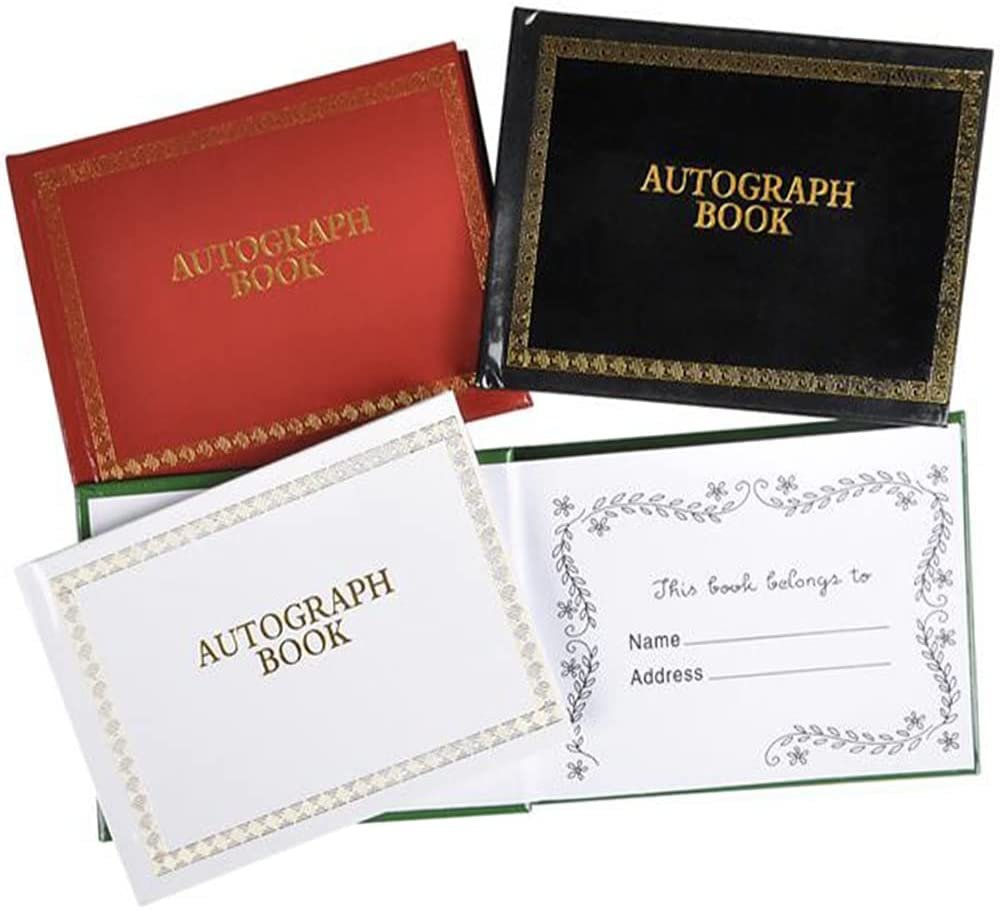 Autograph Books for Kids, Set of 4, Autograph Booklets with Unruled Colored Pages, Birthday Party Favors and Stationery Prizes for Kids, Collect Signatures and Memories in Style