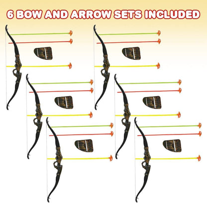 ArtCreativity Bow and Arrow Toy Set for Kids - Pack of 6 - Each Set Includes 1 Bow, 3 Suction Cup Arrows, and Holster - Fun Outdoor Archery Toys and Games for Boys and Girls Ages 5+