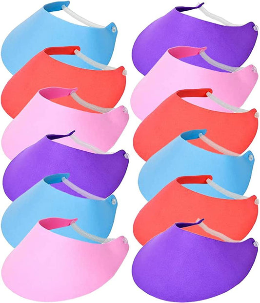 ArtCreativity Assorted Color Foam Visor Set of 12 for Kids Age 3+, 3 Pc of Each Color – Blue, Red, Purple & Pink, Great for Kids’ Fun Arts & Crafts Project, Class Field & Camping Trips, Carnival Prize