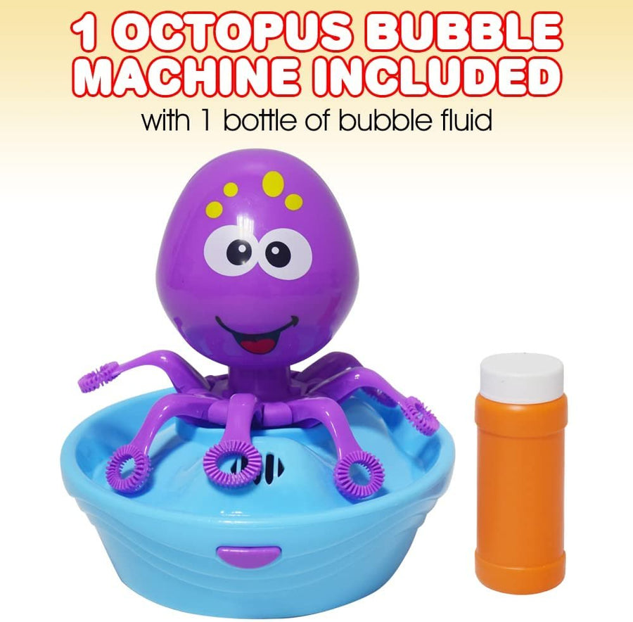 Octopus Bubble Machine for Kids, Includes 1 Bubbles Blowing Toy and 1 Bottle of Solution, Fun Summer Outdoor or Party Activity, Great Bubble Gift for Boys and Girls