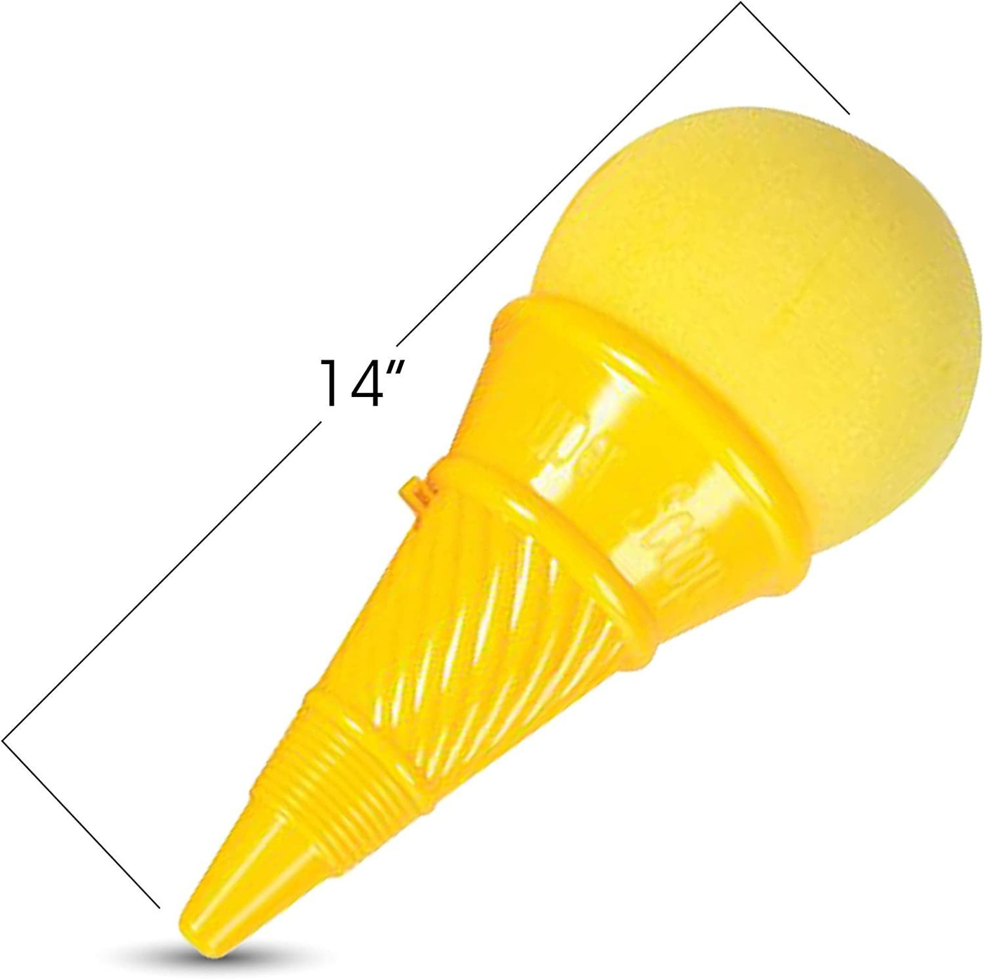 Jumbo 14" Ice Cream Shooter Classic Icecream Cone Foam Ball Launcher - Squeeze Popper - Great Party Favor for Kids, Gift Idea for Boys and Girls, Carnival Prize - Yellow