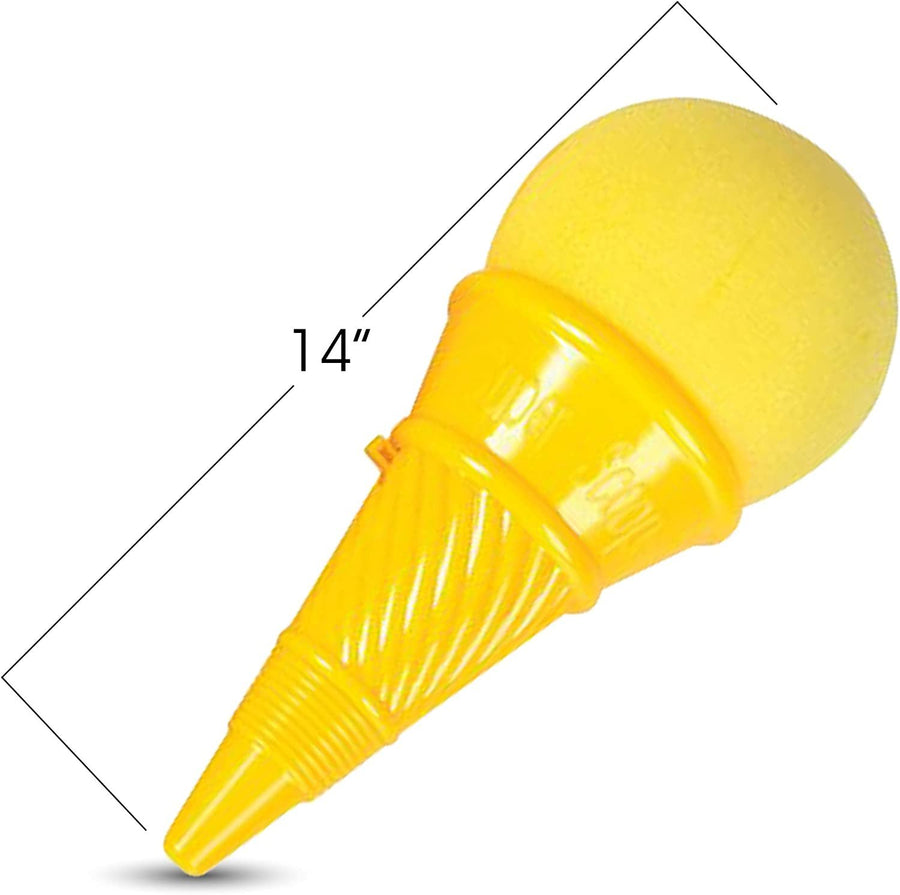 Jumbo 14" Ice Cream Shooter Classic Icecream Cone Foam Ball Launcher - Squeeze Popper - Great Party Favor for Kids, Gift Idea for Boys and Girls, Carnival Prize - Yellow