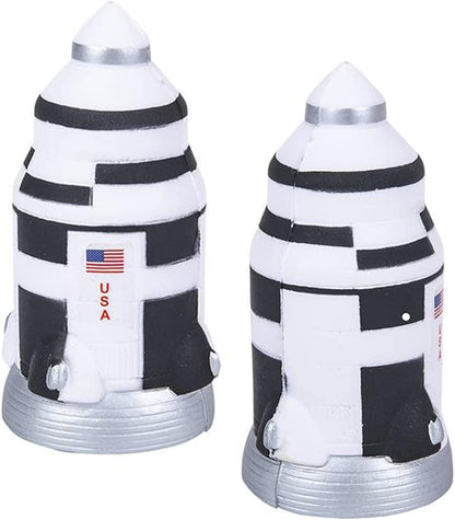 ArtCreativity Squish Space Rocket, Set of 2, Slow Rising Squeezy Space Themed Stress Relief Toys for Kids, 4.5 Inch Squeezable Outer Space NASA Party Favors and Desk Decorations
