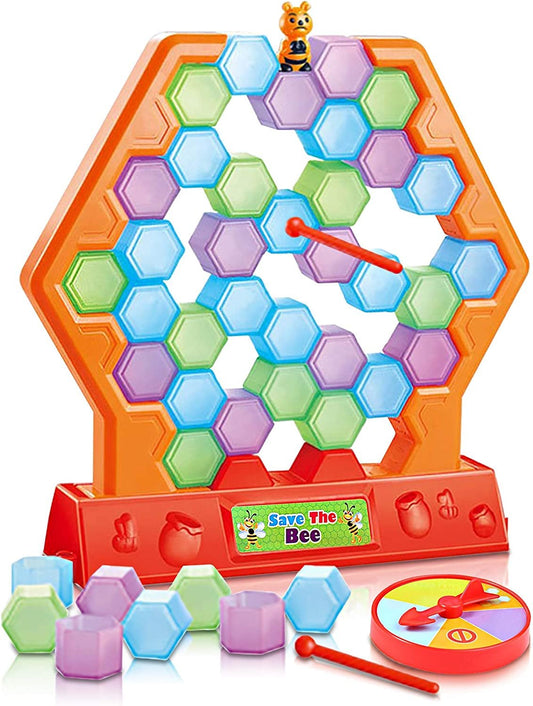 Gamie Save The Bee Game for Kids - Interactive Stacking and Tumbling Game - Educational Learning Toy - Great for Boys and Girls - Fun Indoor Activity for Children