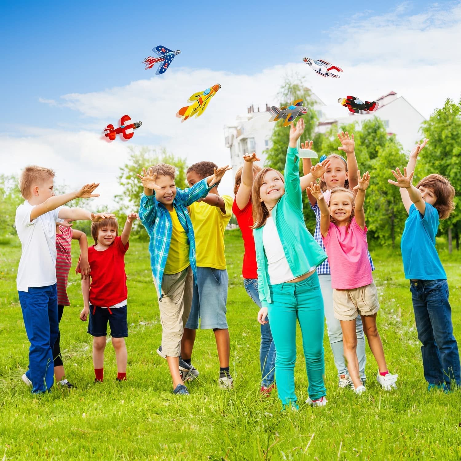 Foam Gliders for Kids - Bulk Set of 72 - Lightweight Planes with Various Designs - Individually Packed Flying Airplanes - Fun Birthday Party Favors, Goodie Bag Fillers, Boys and Girls