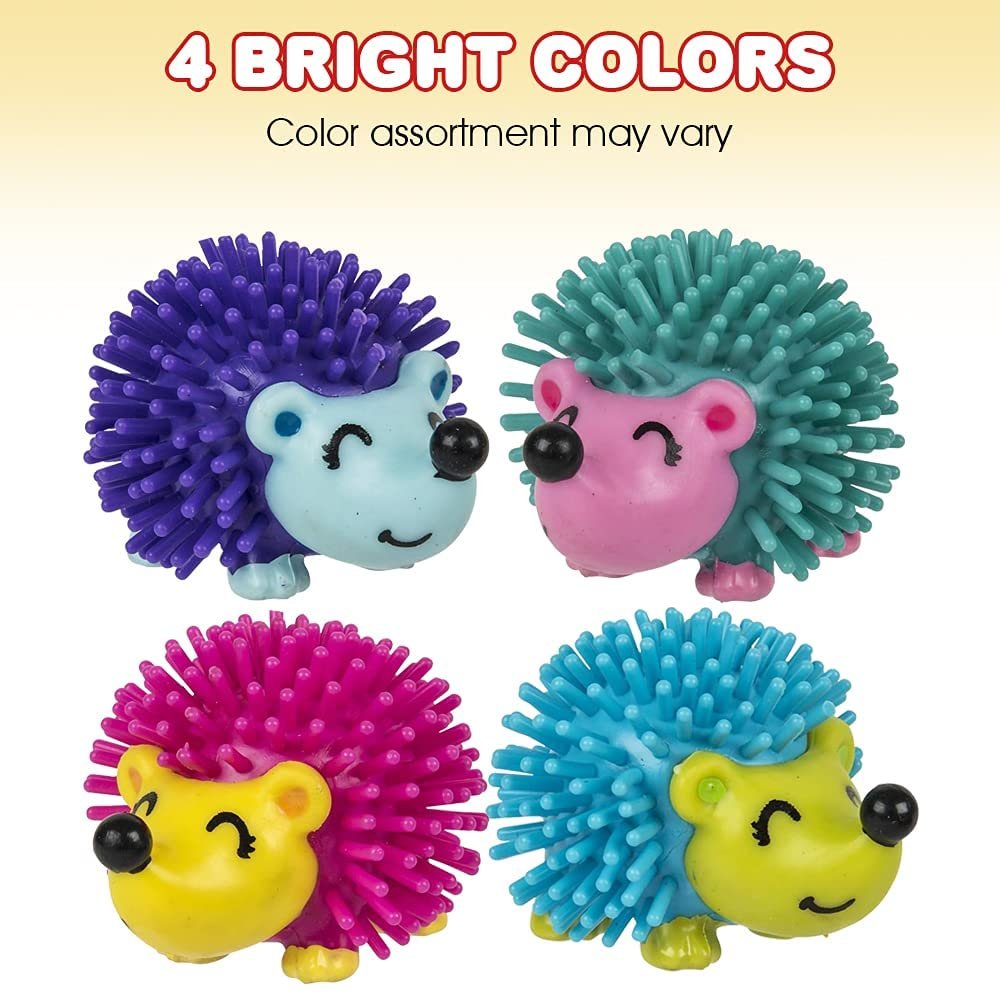Spiky Hedgehog Balls for Kids, Bulk Pack of 24, Soft Spiky Porcupine Sensory Balls in Various Vibrant Colors, Calming Sensory Fidget Toys for Autistic Children, Fun Birthday Party Favors