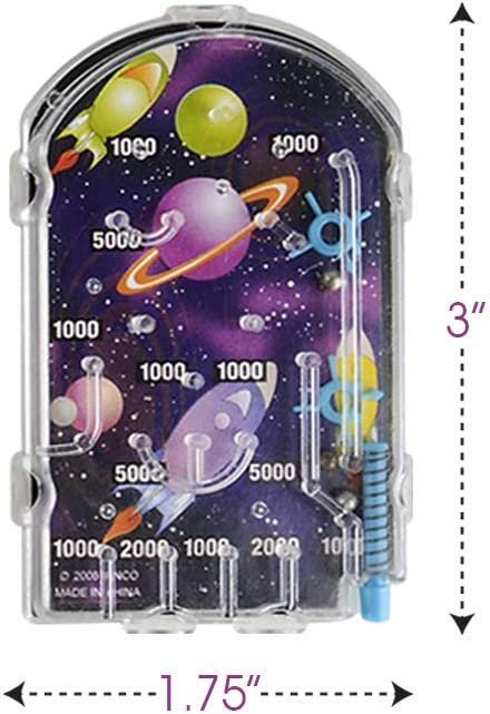 Gamie Mini Pinball Games for Kids, Set of 24, Space Party Favors for Kids, Galaxy-Themed Party Goodie Bag Fillers, Holiday Stocking Stuffers, Road Trip Toys, Great Prize Bin Addition
