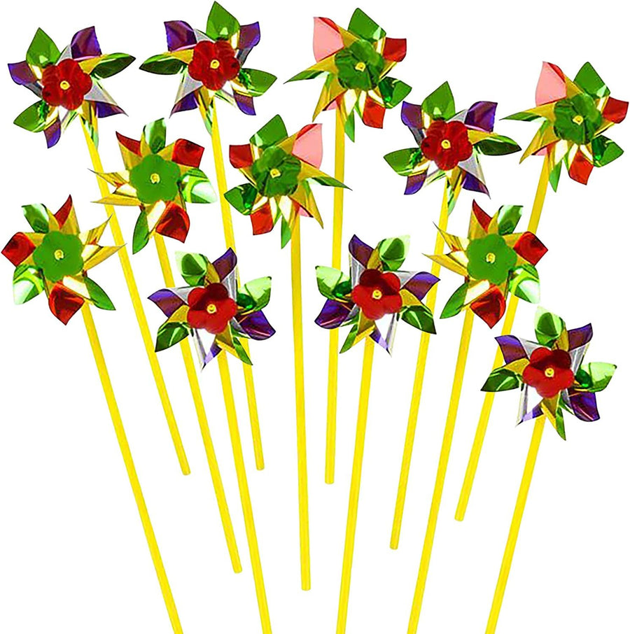 8-Point Pinwheels Set - Pack of 24 - Assorted Colors - Fun Carnival Toy and Party Favor - Amazing Gift Idea for Boys and Girls Ages 3+