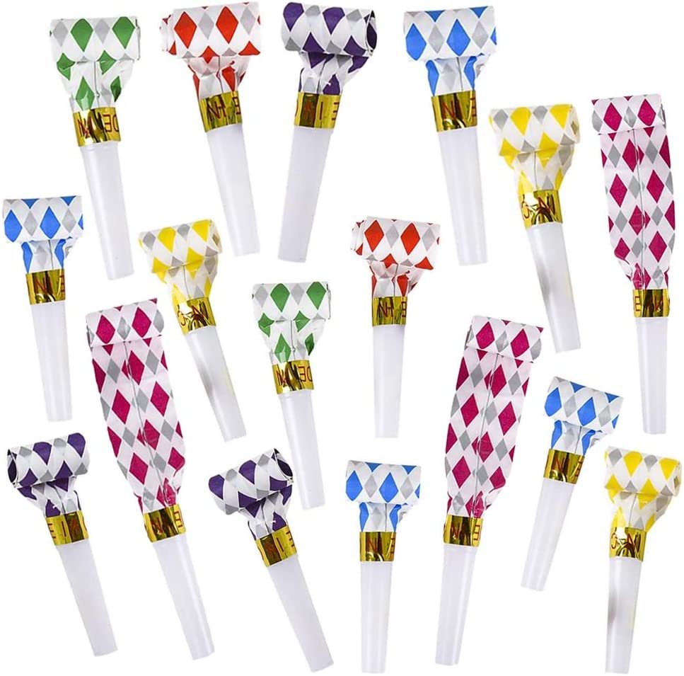 ArtCreativity Blow Outs Whistles - Party Pack of 36 Musical Blowouts Noisemakers - Fun Assorted Colors, Birthday Party Supplies and Favors for Kids and Adults, Goody Bag and Piñata Fillers