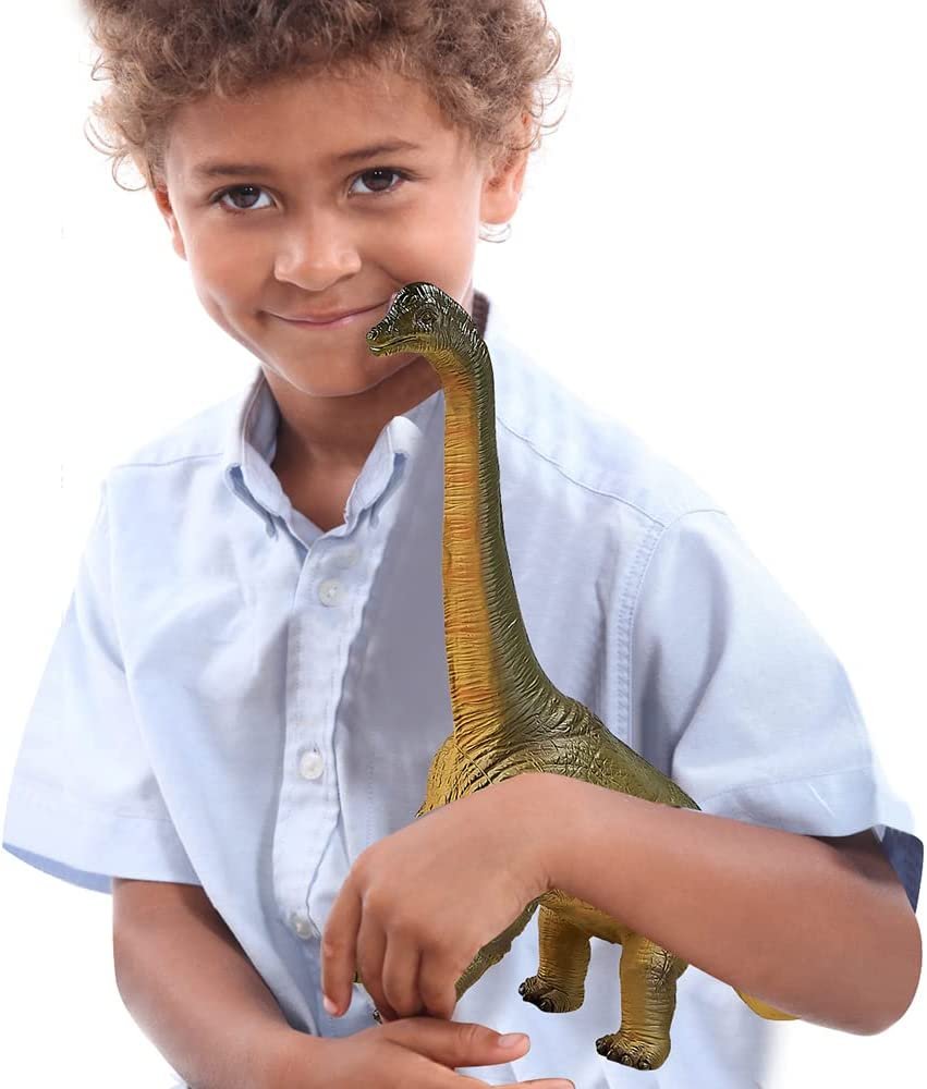 Soft Brachiosaurus Dinosaur Toy for Kids, Super Realistic and Soft Touch 15" Dinosaur Figurine, Great Educational Learning Resource, Dinosaur Gift and Party Favors for Boys and Girls