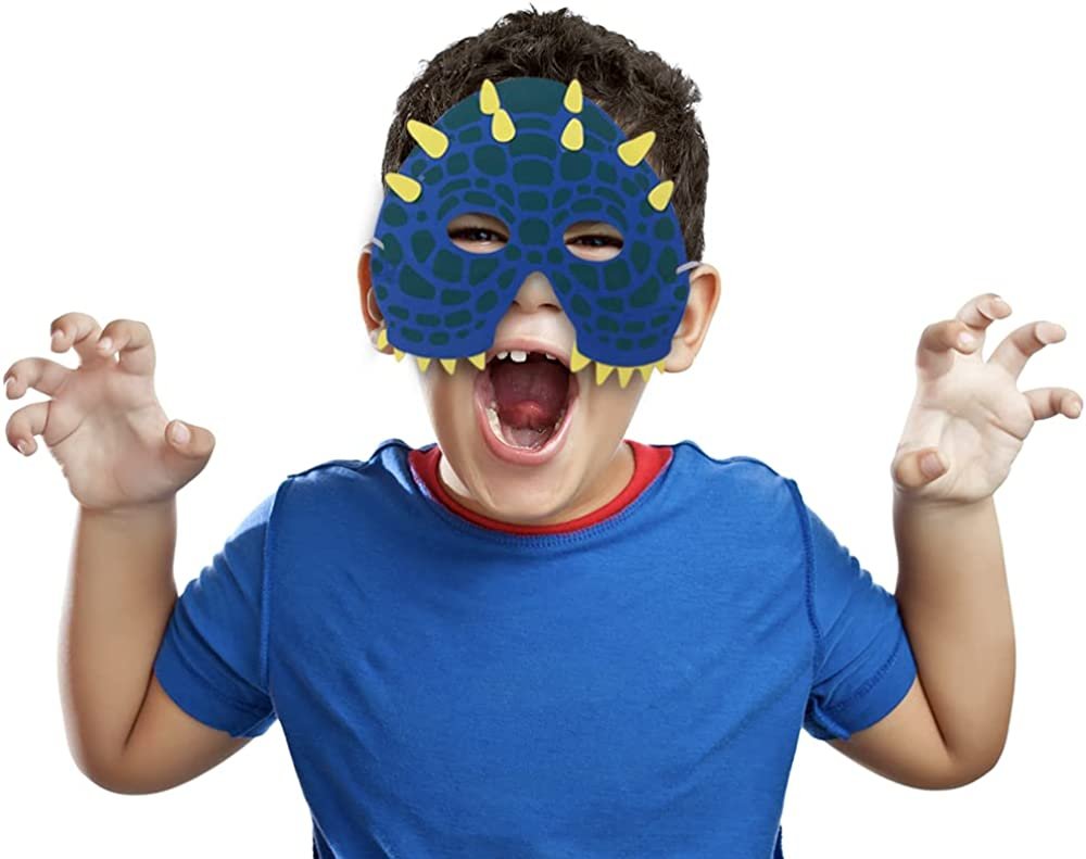 ArtCreativity Foam Dinosaur Masks for Kids, Set of 12, Assorted Vibrant Dino Designs, Dinosaur Birthday Party Supplies and Favors, Teacher Rewards and Classroom Incentives