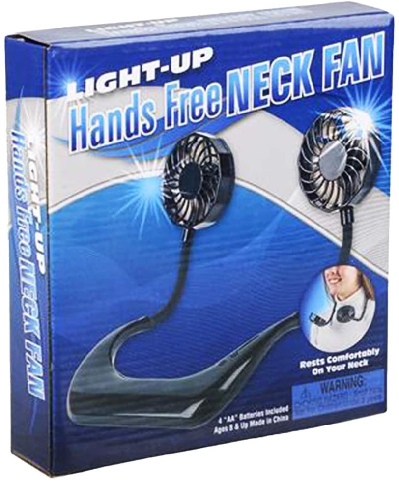 ArtCreativity Hands-Free Light-Up Neck Fan, 1PC, Personal Cooling Fan for Kids and Adults with LED Effects, Battery-Operated Portable Fan for Hot Weather, Great Birthday or Holiday Gift
