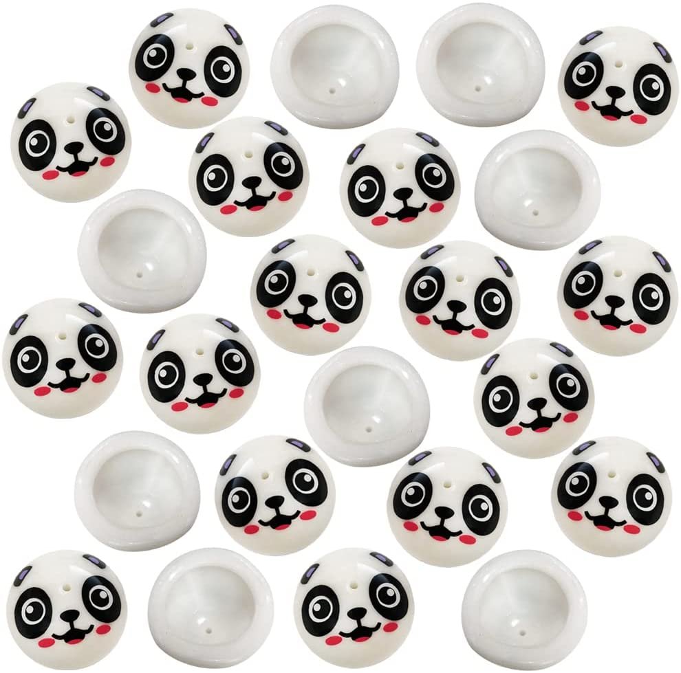 Panda Poppers, Pack of 24, Pop-Up Half Ball Toys, Old School Retro 90s Toys for Kids, Birthday Party Favors, Goodie Bag Fillers for Boys and Girls