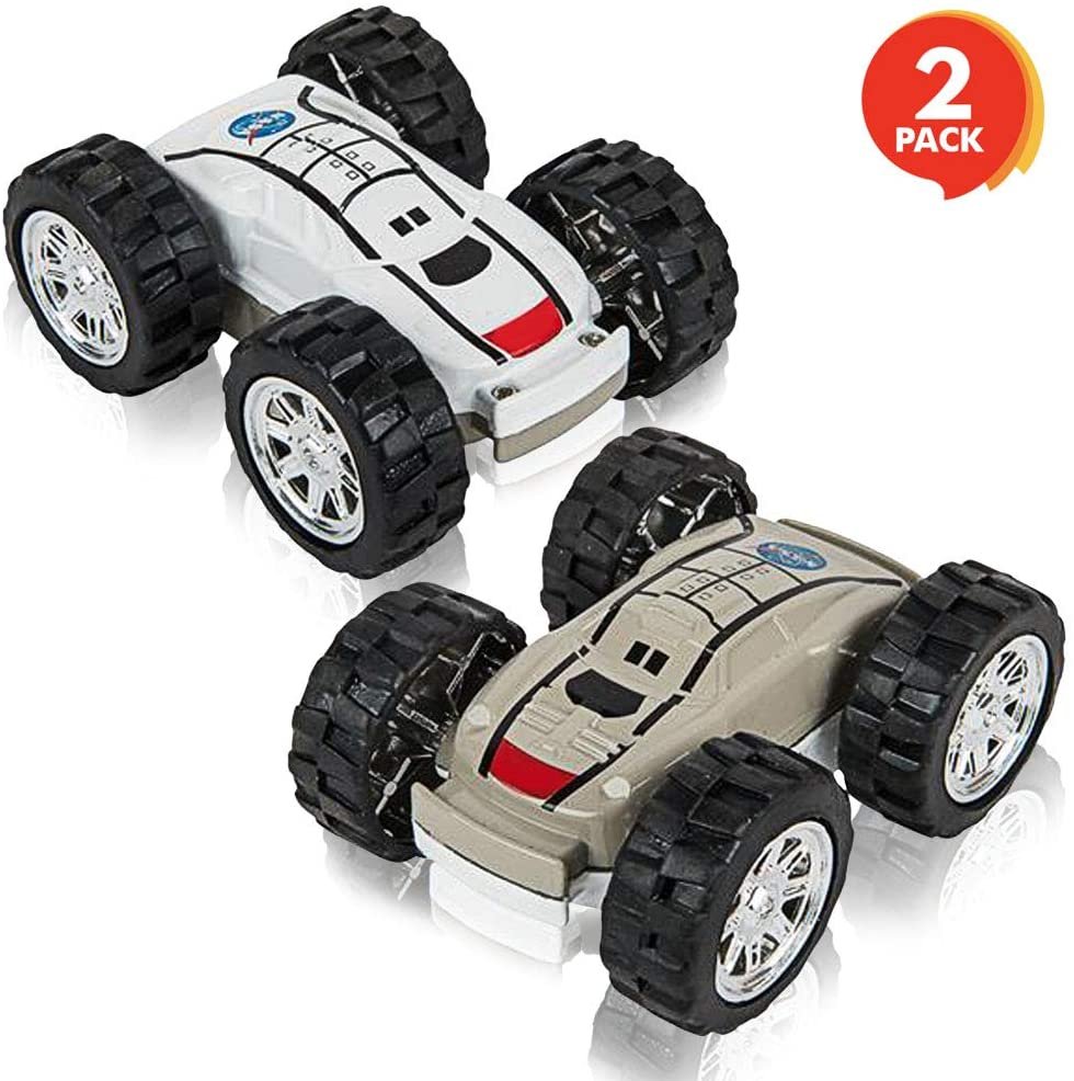 Friction Flip Stunt Toy Cars for Boys - Set of 2 - Cool Space Rover Double-Sided Toys - Awesome 360 Degree Flips - Best Birthday Gift for Kids, Boys, Girls, Toddlers