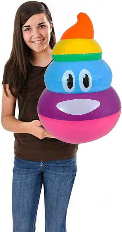 ArtCreativity Rainbow Poop Inflate, Inflatable Poop Emoticon Pool Float, Emoticon Party Decorations and Supplies, 22 Inch Blow-Up Poop Inflate, Fun Prank and Gag Gift for Children and Adults