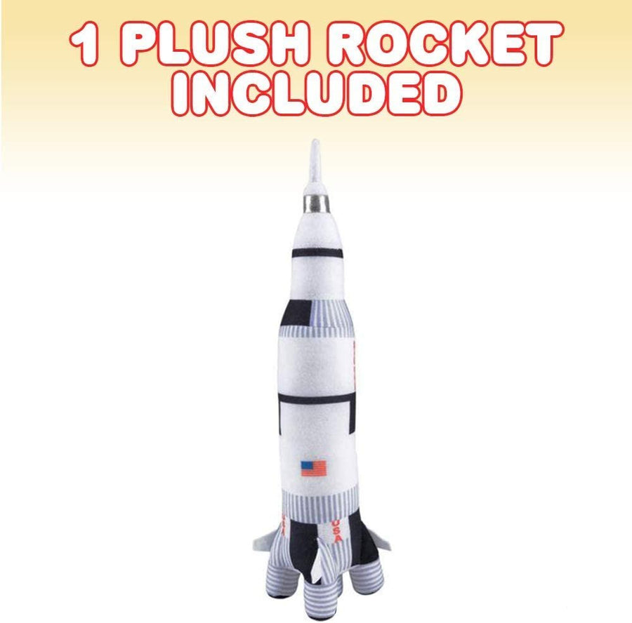 Saturn Rocket Plush Toy for Kids, 18.5" Space Shuttle Stuffed Toy with Realistic Details, Space Room Décor, NASA Spaceship Nursery Décor, Great Outer Space Toys for Boys and Girls