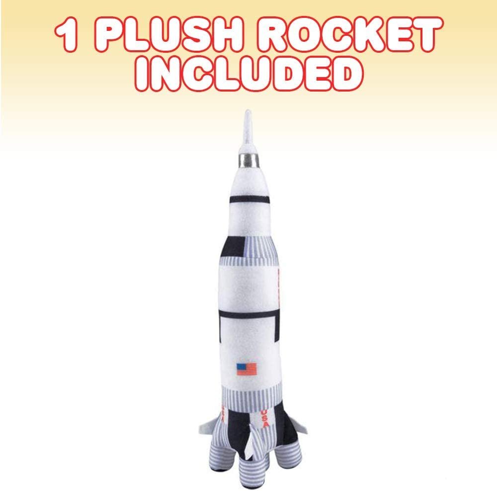 Intera Saturn Rocket Plush Toy for Kids, 18.5 inch Space Shuttle Stuffed Toy with Realistic Details, Nasa Spaceship Nursery and Party Dcor, Great