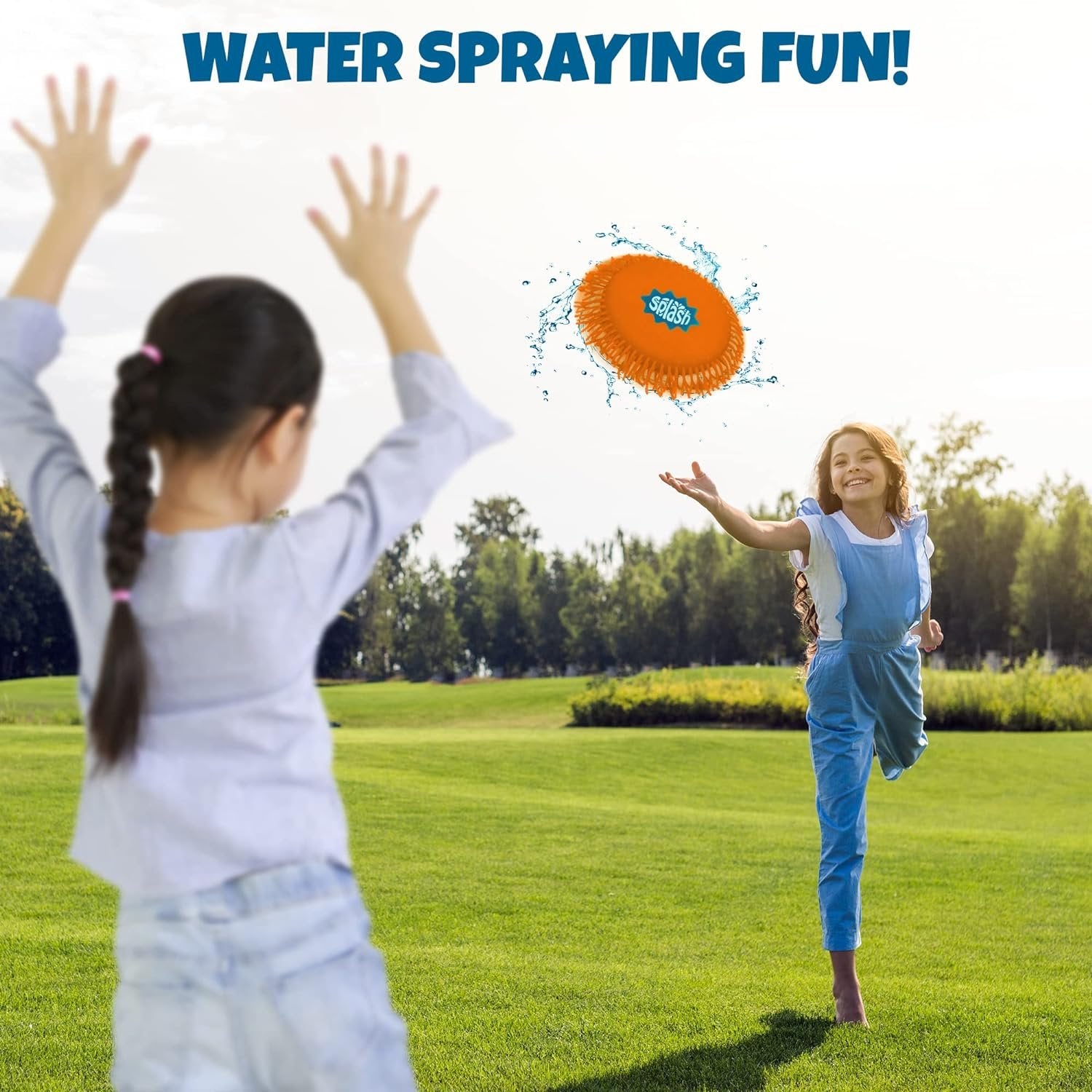 Splash Water Flying Disc Toys, Set of 3, Water Splashing Frisbee for Kids in 3 Bright Colors, Backyard Games and Outdoor Summer Toys, Water Toys for Kids and Adults