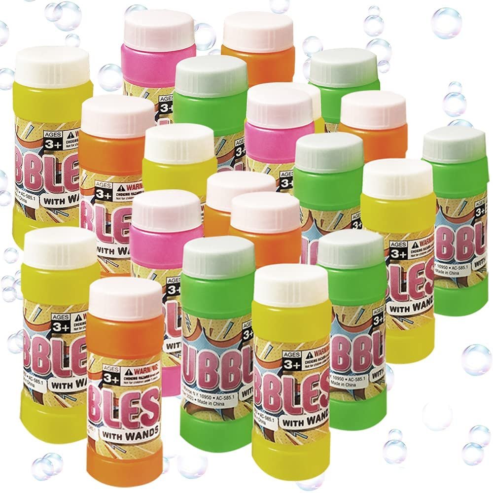 ArtCreativity 3.5 Inch Bubble Blower Bottles with Wands, Pack of 48, Bubble Toys for Kids with 2oz of Solution, Outdoor Summer Fun, Birthday Party Favors, Supplies for Boys and Girls – Assorted Colors