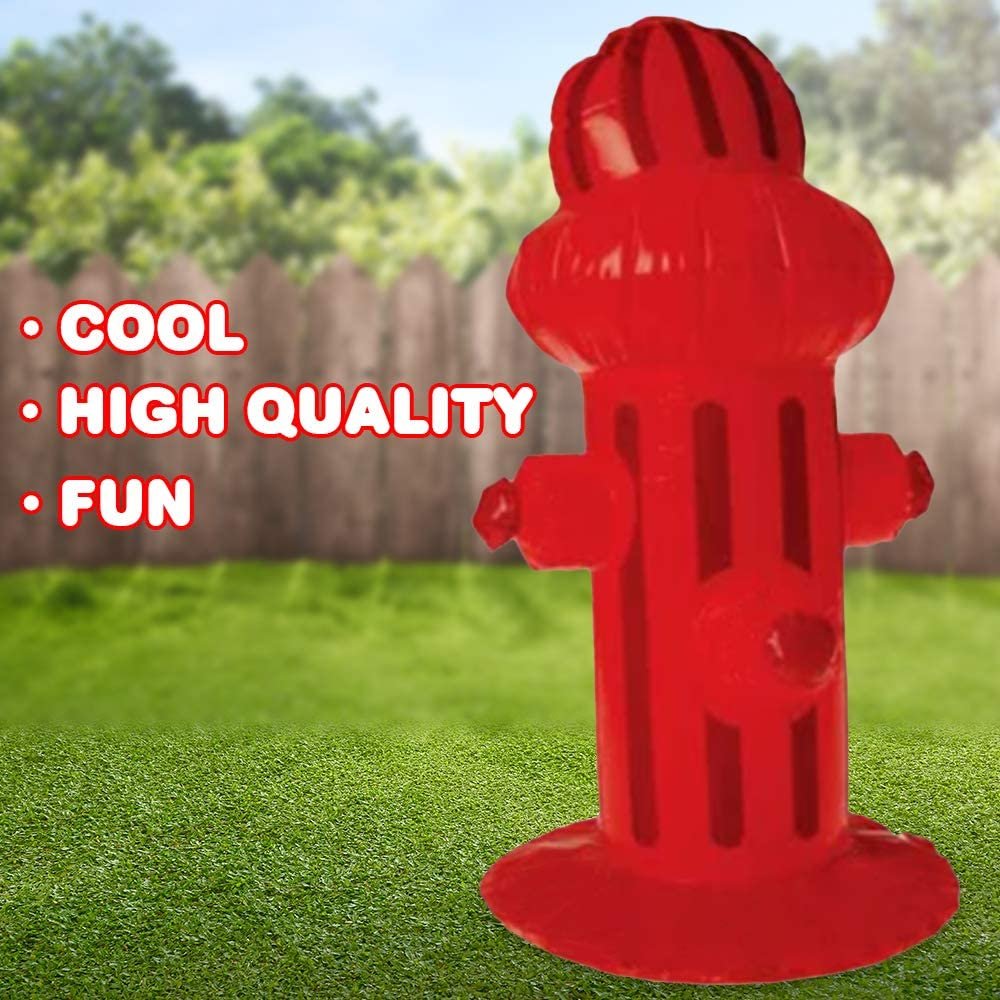 ArtCreativity Inflatable Fire Hydrant, 1PC, Firefighter Party Decorations, Realistic Fire Hydrant Prop Toy with Solid Flat Bottom, Fireman Gifts for Boys and Girls, Cool Poolside Addition