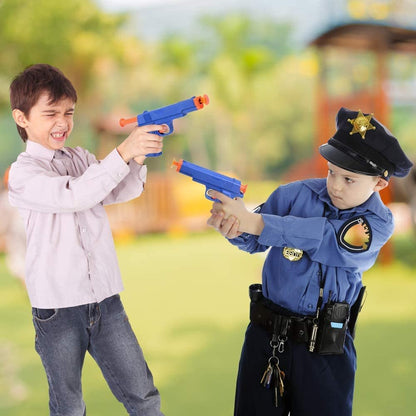 ArtCreativity Police Dart Launcher Set for Kids, Police Pretend Play Set with 1 Toy Gun, 3 Darts, 1 Mini Target, 1 Radio, 1 Handcuffs, and 1 ID, Best Police Accessories Birthday Gift for Kids