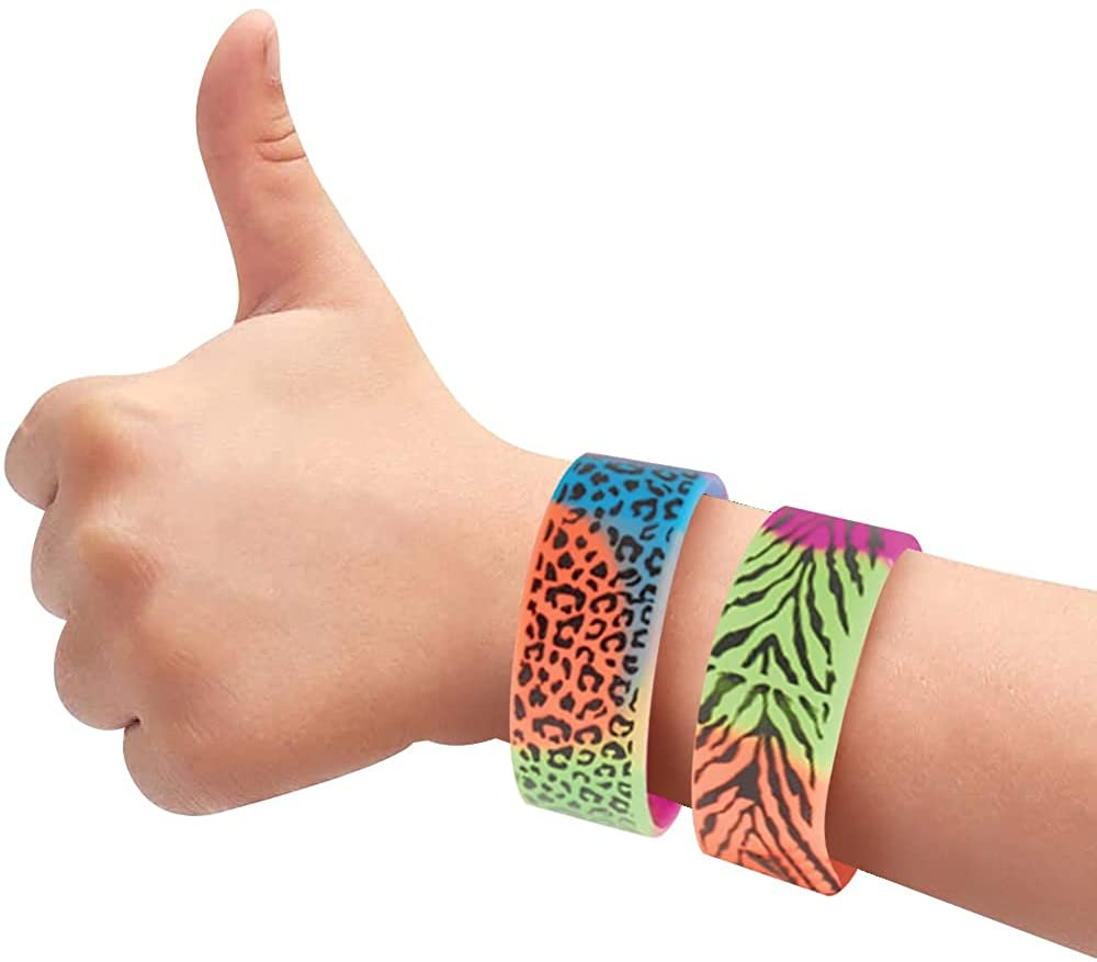 Rainbow Animal Print Rubber Bracelets, Set of 12, Colorful Stretchy Ru ·  Art Creativity