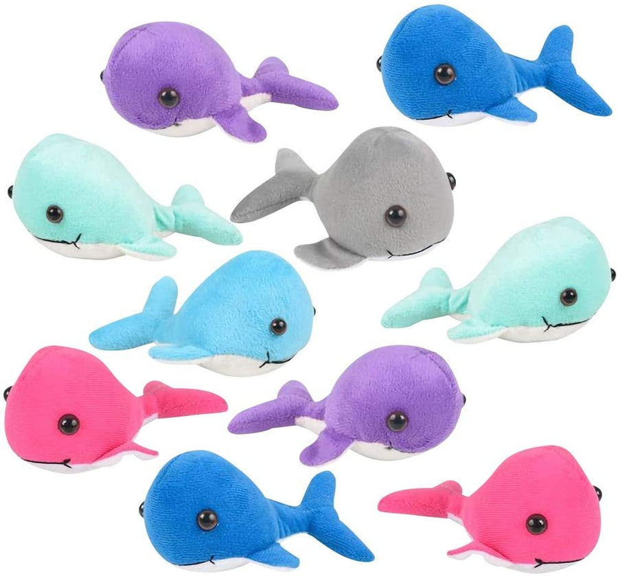 Plush Whale Toys for Kids, Set of 12, Soft and Cuddly Soft Stuffed Toys, Under The Sea Party Favors for Kids, Aquatic Party Supplies, Cute Nursery Decorations for Boys and Girls