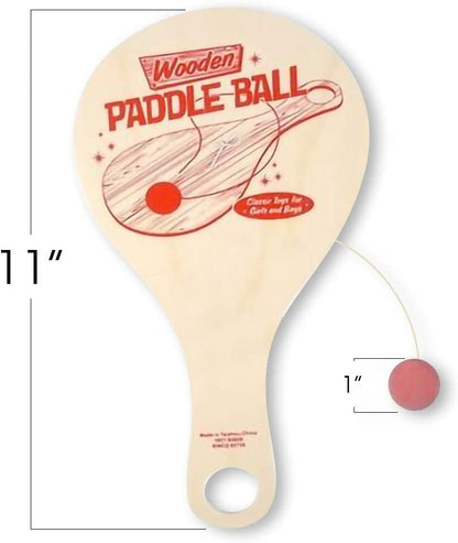ArtCreativity Wooden Paddle Balls, Pack of 2, 11 Inch Wood Paddleball with String, Great Party Favors, Goodie Bag Fillers, Fun Activity Toys for Kids