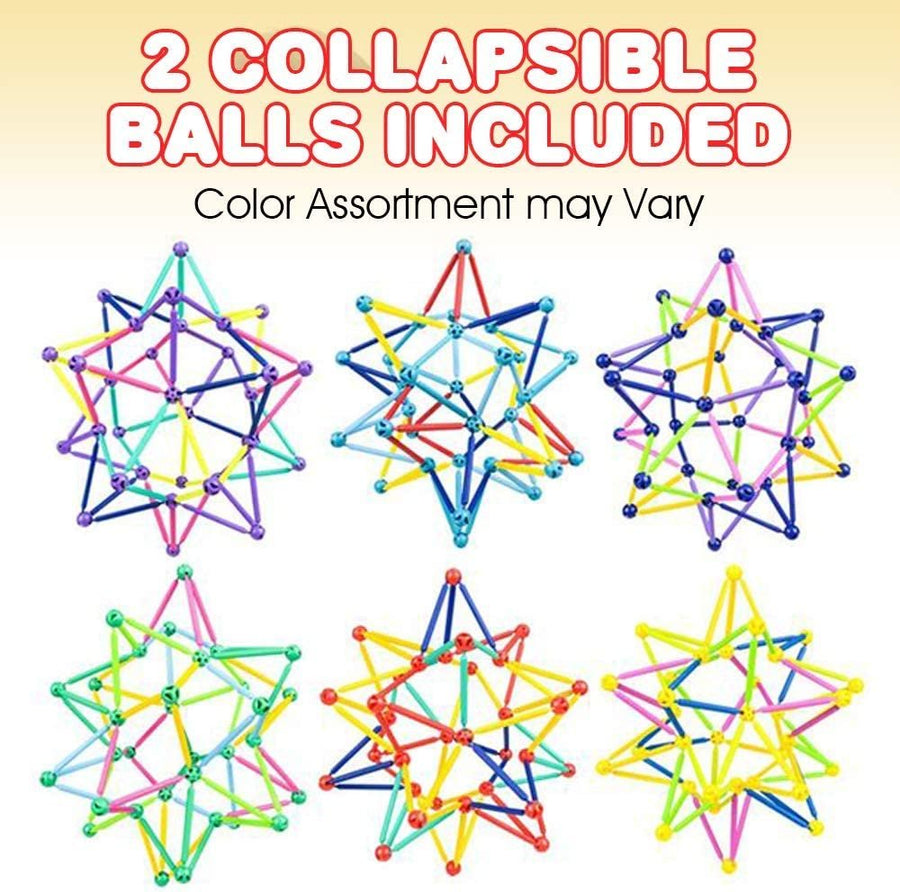 Expandable Ball Toy - Set of 2 Expanding Mini Spheres for Kids and Adults, Stress Relief Fidget Toy for ADHD, Anxiety, Autistic Children, Great Gift for Boys, Girls, Toddlers