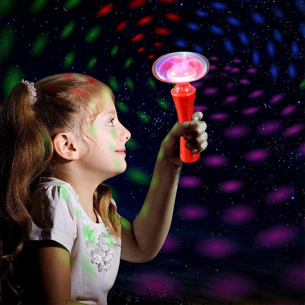 ArtCreativity Light Up DIY Orbiter Wand, 8.5 Inch LED Spin Toy for Kids with Batteries Included, Great Gift Idea for Boys and Girls, Fun Party Favor, Carnival Prize - Colors May Vary