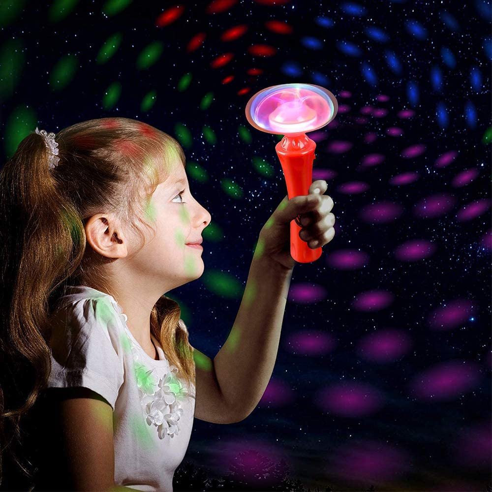 Light Up DIY Orbiter Wand, 8.5" LED Spin Toy for Kids with Batteries Included, Great Gift Idea for Boys and Girls, Fun Party Favor, Carnival Prize - Colors May Vary