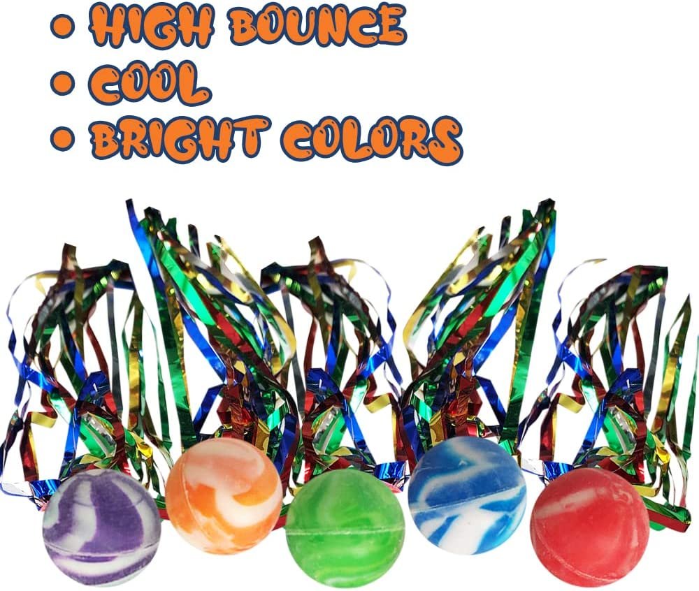 Comet Balls, Bulk Set of 20, Bouncy Super Balls with Colorful Streamers, Birthday Party Favors for Kids, Goodie Bag Fillers, Fun Assorted Colors