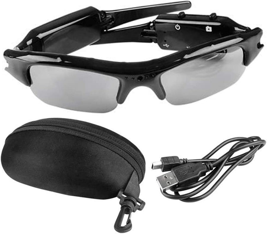 HD Camera Glasses, 1PC, Video and Audio Recording Camera Sport Sunglasses with Case, 8GB Memory Card, Microfiber Cloth, and Charging Cable, Cool Tech Gifts for Kids and Adults