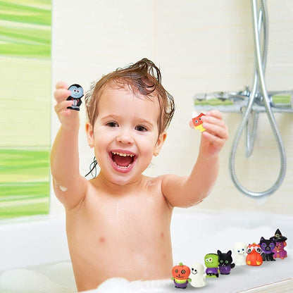 ArtCreativity Assorted Halloween Rubber Characters for Kids, Pack of 10, Variety of Halloween Figures, Trick or Treat Supplies, Goodie Bag Fillers, Party Favors, Halloween Themed Bathtub Toys