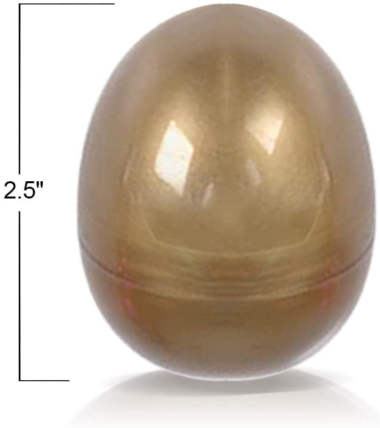 ArtCreativity Gold Hinged Plastic Easter Eggs, Bulk Pack of 25, Golden 2.5 Inch Empty Surprise Eggs for Toys and Candy with Hinge, Unique Egg Hunt Supplies, Easter Party Favors