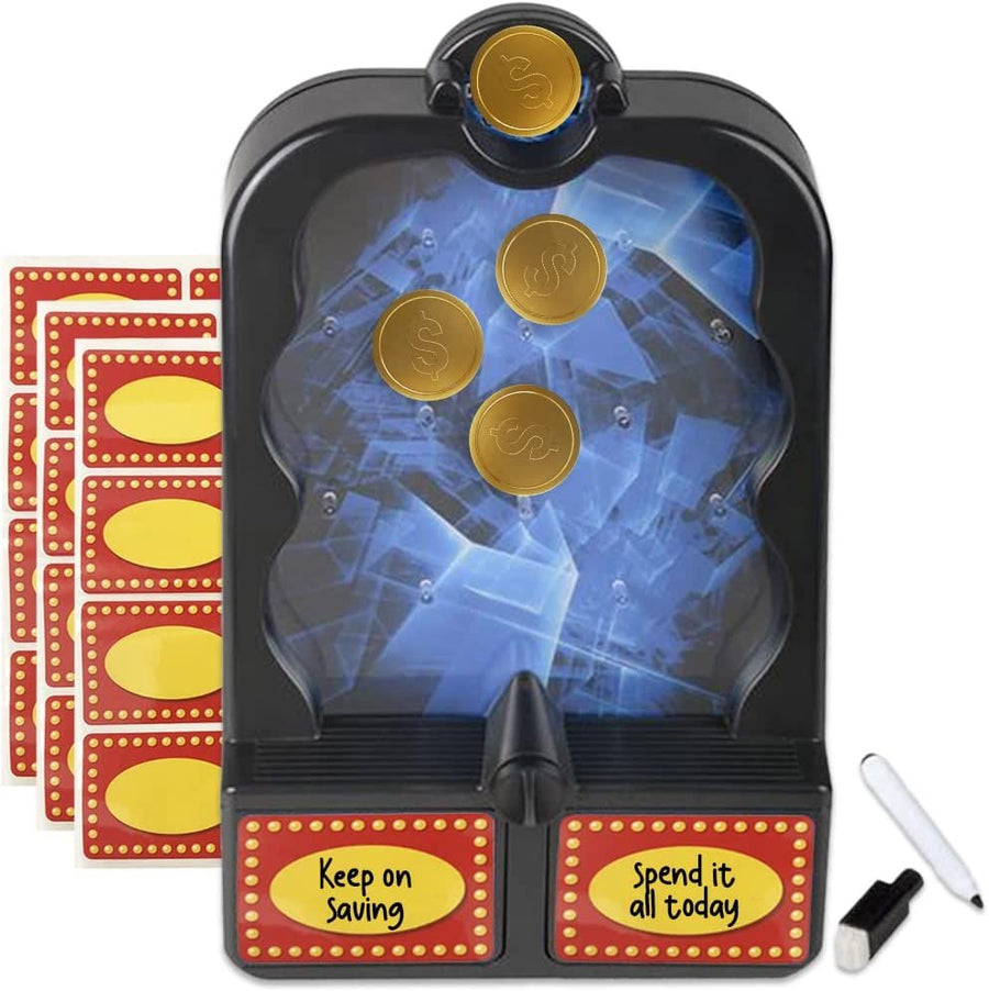 Decision Making Savings Bank for Kids, Includes 1 Coin Bank, 24 Stickers, and 1 Dry Erase Marker, Customizable Piggy Bank for Boys and Girls, Great Gift for Kids Ages 3 and up