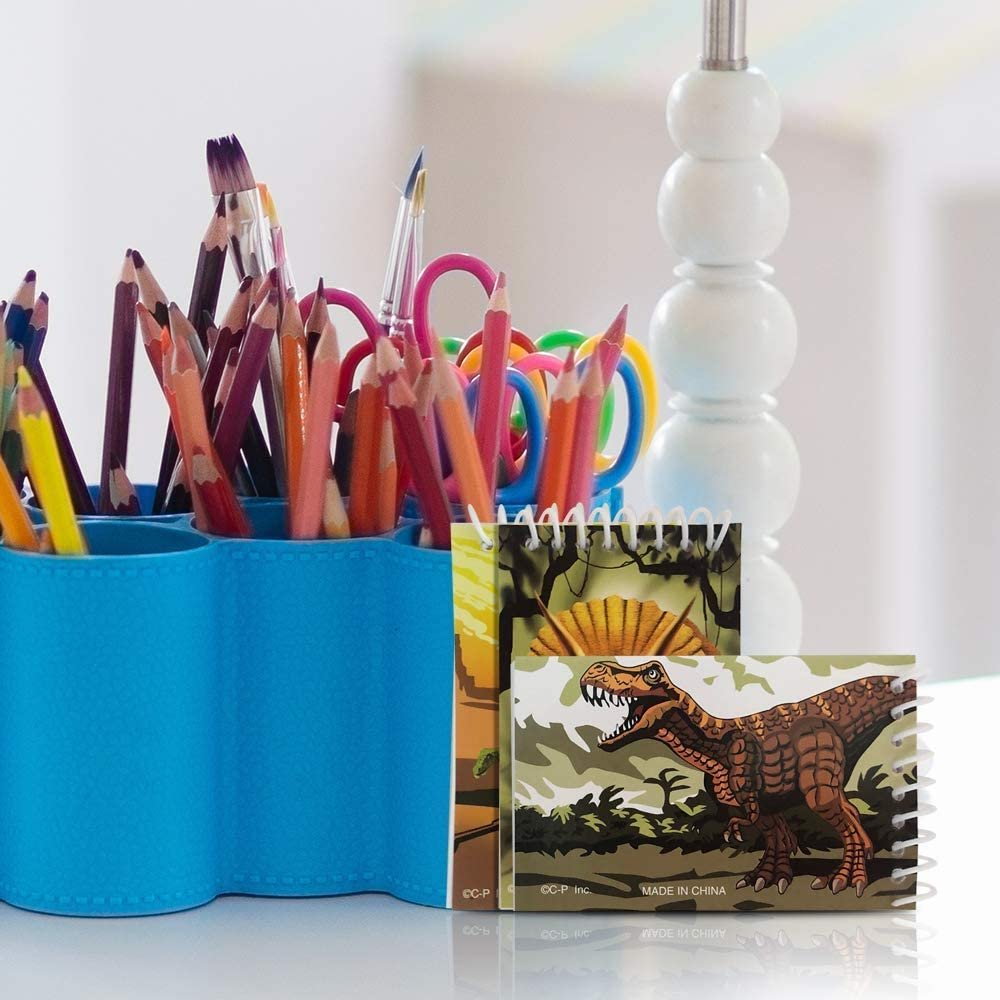 Mini Dinosaur Notebooks, Pack of 16, Small Spiral Notepads with Dino-Themed Covers, Cute Stationery Supplies for School and Office, Fun Birthday Party Favors, Goodie Bag Fillers for Kids