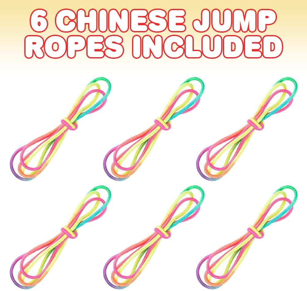 Chinese Rjump Rope Chinese Jump Ropes, Set of 6, Elastic Playground Skipping Ropes for Ki ...