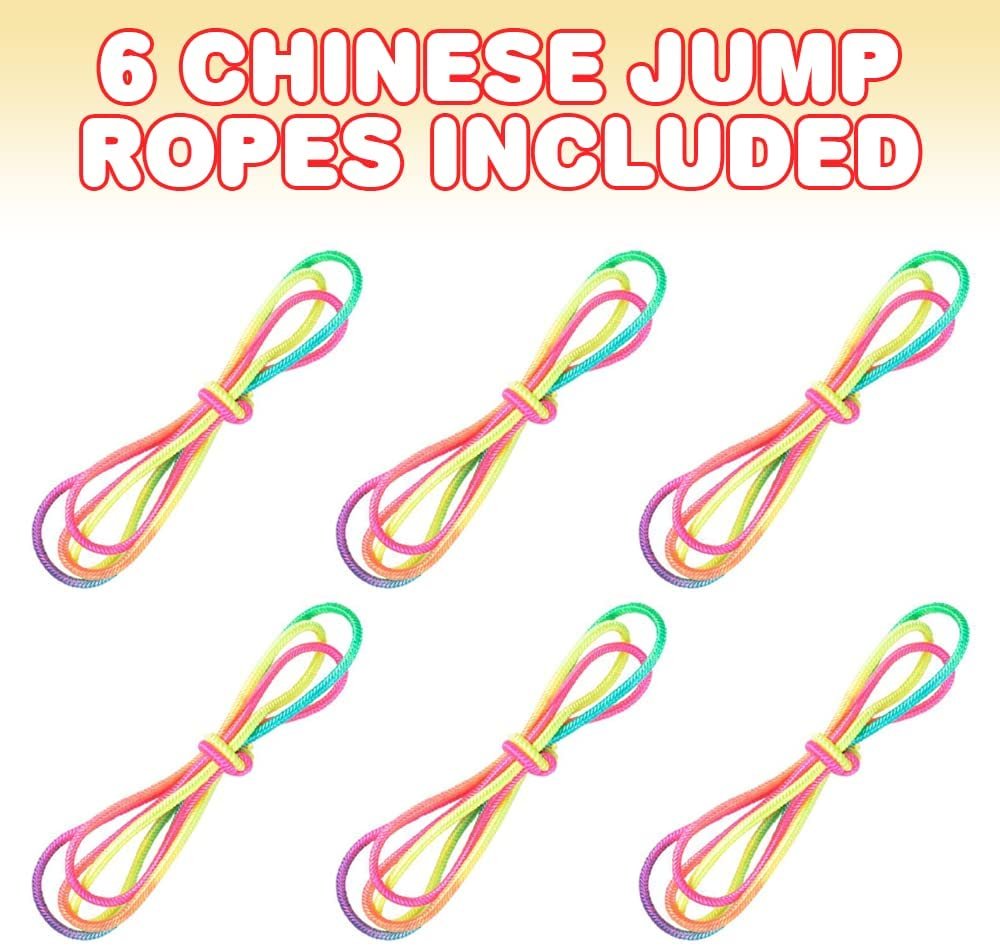 Chinese Jump Rope (24 Packs) Elastic Skipping Rope Game for Kids