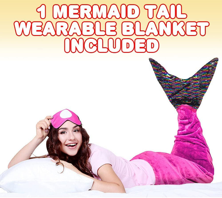Mermaid Tail Wearable Blanket, 1pc, Cozy Mermaid Blanket with Color Changing Sequins on One Side, Soft Throw Blanket for Kids, Unique Mermaid Gift for Girls and Boys