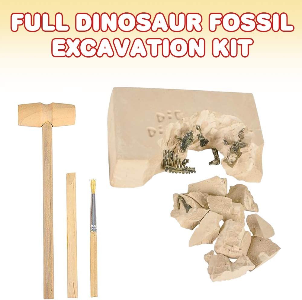 Dinosaur Deluxe Fossil Excavation Kit, Interactive Dino Fossil Excavating Toys Set with Digging Tools, Great Birthday Gift Idea, Exciting Fun for Children, Contest Prize for Kids